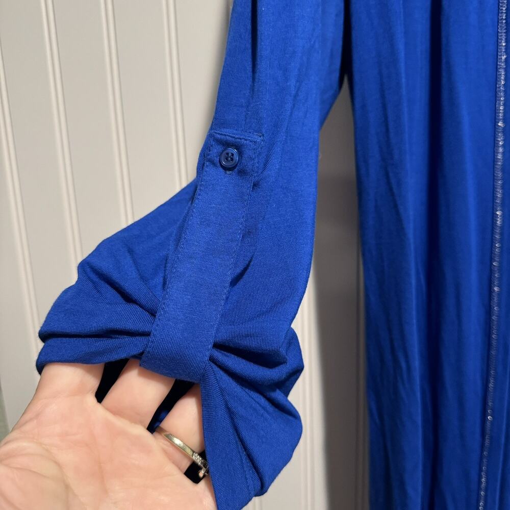 Soft Surroundings Cobalt Blue Viscose Cardigan Longline Size Medium - Picture 2 of 6